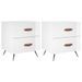 Tables de chevet 2 pcs blanc brillant 40x35x47,5 cm - Photo n°1