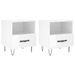 Tables de chevet 2 pcs blanc brillant 40x35x47,5 cm - Photo n°1