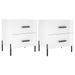 Tables de chevet 2 pcs blanc brillant 40x35x47,5 cm - Photo n°1