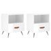 Tables de chevet 2 pcs blanc brillant 40x35x47,5 cm - Photo n°1