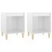 Tables de chevet 2 pcs Blanc brillant 40x35x50 cm - Photo n°2