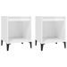 Tables de chevet 2 pcs Blanc brillant 40x35x50 cm - Photo n°2