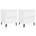 Tables de chevet 2 pcs Blanc brillant 40x35x50 cm - Photo n°1