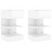 Tables de chevet 2 pcs Blanc brillant 40x35x65 cm - Photo n°1