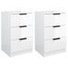 Tables de chevet 2 pcs Blanc brillant 40x36x65 cm - Photo n°2