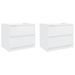 Tables de chevet 2 pcs Blanc brillant 50x39x43,5 cm - Photo n°1