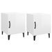 Tables de chevet 2 pcs Blanc brillant Bois d'ingénierie - Photo n°2