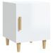 Tables de chevet 2 pcs Blanc brillant Bois d'ingénierie 2 - Photo n°3