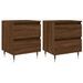 Tables de chevet 2 pcs chêne marron 40x35x50 cm bois ingénierie - Photo n°1