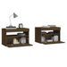 Tables de chevet 2 pcs et lumières LED Chêne marron 60x35x40 cm - Photo n°7