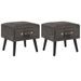 Tables de chevet 2 pcs Gris 40x35x40 cm Velours - Photo n°1