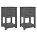 Tables de chevet 2 pcs Gris 40x35x61,5 cm Bois de pin massif - Photo n°2