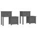 Tables de chevet 2 pcs Gris 79,5x38x65,5 cm Bois de pin massif - Photo n°2