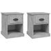 Tables de chevet 2 pcs gris béton 39x39x47,5 cm bois ingénierie - Photo n°2