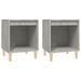 Tables de chevet 2 pcs Gris béton 40x35x50 cm - Photo n°2