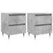 Tables de chevet 2 pcs gris béton 40x35x50 cm bois d’ingénierie - Photo n°1