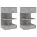 Tables de chevet 2 pcs Gris béton 40x35x65 cm - Photo n°1