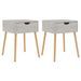 Tables de chevet 2 pcs Gris béton 40x40x56 cm - Photo n°1