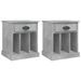 Tables de chevet 2 pcs gris béton 43x36x50 cm - Photo n°1