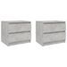 Tables de chevet 2 pcs Gris béton 50x39x43,5 cm - Photo n°1
