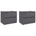 Tables de chevet 2 pcs Gris brillant 50x39x43,5 cm - Photo n°1