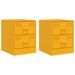 Tables de chevet 2 pcs jaune 34,5x39x44 cm acier - Photo n°2