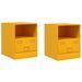 Tables de chevet 2 pcs jaune moutarde 34,5x39x44 cm acier - Photo n°2