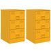 Tables de chevet 2 pcs jaune moutarde 34,5x39x62 cm acier - Photo n°2