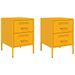 Tables de chevet 2 pcs jaune moutarde 36x39x50,5 cm acier - Photo n°2