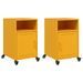 Tables de chevet 2 pcs jaune moutarde 36x39x59 cm acier - Photo n°2