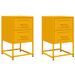 Tables de chevet 2 pcs jaune moutarde 36x39x60,5 cm acier - Photo n°2