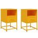 Tables de chevet 2 pcs jaune moutarde 36x39x60,5 cm acier - Photo n°2