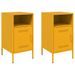 Tables de chevet 2 pcs jaune moutarde 36x39x68 cm - Photo n°2