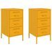 Tables de chevet 2 pcs jaune moutarde 36x39x68 cm - Photo n°2