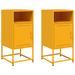 Tables de chevet 2 pcs jaune moutarde 36x39x78 cm acier - Photo n°2