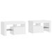 Tables de chevet 2 pcs lumières LED Blanc brillant 70x36,5x40cm - Photo n°3