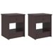 Tables de chevet 2 pcs Marron foncé 35x30x40 cm Bois de pin - Photo n°1