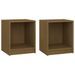 Tables de chevet 2 pcs Marron miel 35,5x33,5x41,5 cm Pin massif - Photo n°1