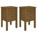 Tables de chevet 2 pcs Marron miel 40x35x61,5 cm Pin solide - Photo n°2