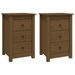 Tables de chevet 2 pcs Marron miel 40x35x61,5 cm Pin solide - Photo n°2