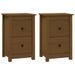 Tables de chevet 2 pcs Marron miel 40x35x61,5 cm Pin solide - Photo n°2