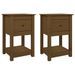 Tables de chevet 2 pcs Marron miel 40x35x61,5 cm Pin solide - Photo n°2