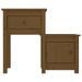 Tables de chevet 2 pcs Marron miel 79,5x38x65,5 cm Pin solide - Photo n°5