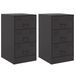 Tables de chevet 2 pcs noir 34,5x39x62 cm acier - Photo n°2