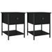 Tables de chevet 2 pcs noir 34x35,5x45 cm bois d'ingénierie - Photo n°2