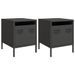 Tables de chevet 2 pcs noir 35x39x43,5 cm acier - Photo n°2