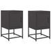 Tables de chevet 2 pcs noir 36x39x60,5 cm acier - Photo n°2