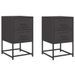 Tables de chevet 2 pcs noir 36x39x60,5 cm acier - Photo n°2