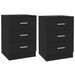 Tables de chevet 2 pcs Noir 38 x 35 x 56 cm - Photo n°1