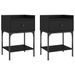 Tables de chevet 2 pcs noir 40,5x31x60 cm bois d’ingénierie - Photo n°1